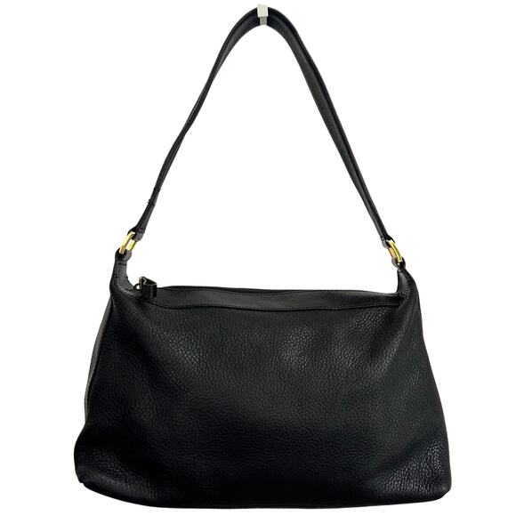 Y2K Pebbled Black Leather Small Shoulder Purse Bag Naturalizer 90s Minimalist - Picture 1 of 9